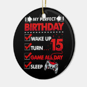 Décoration En Céramique Joueur 15 ans Garçon 15ème Jeu d'anniversaire parf (Gauche)