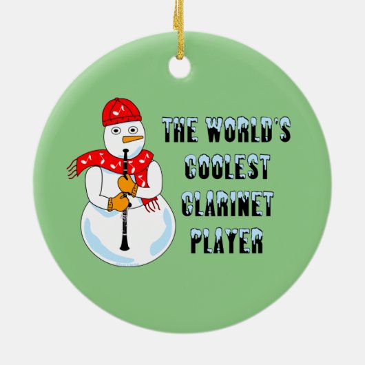 Décoration En Céramique Joueur Clarinet froid Snowman (Dos)