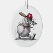 Décoration En Céramique Joueur de baseball Snowman Funny Kids Hommes Garço (Droite)