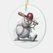 Décoration En Céramique Joueur de baseball Snowman Funny Kids Hommes Garço (Gauche)
