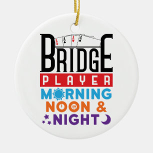 Décoration En Céramique Joueur de bridge matin midi et soir