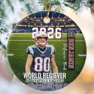 Décoration En Céramique Joueur de football avec photo personnalisée