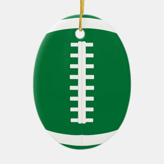Décoration En Céramique Joueur ou entraîneur de football vert ovale Noël (Devant)