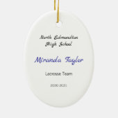 Décoration En Céramique Joueuse De Crosse Blonde En Bleu Et Jaune (Dos)