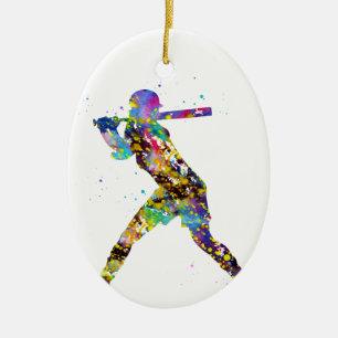 Décoration En Céramique Joueuse de softball féminine