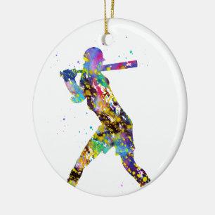 Décoration En Céramique Joueuse de softball féminine