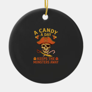 Décoration En Céramique Jour de bonbons Halloween Pirate Crâne Canne