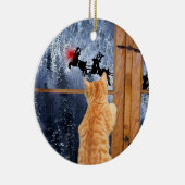 Décoration En Céramique Jour de Noël au chat tabby orange (Droite)