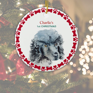 Décoration En Céramique Jour de Noël personnalisé de caniche miniature