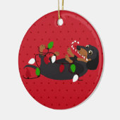 Décoration En Céramique Jour férié Joyeux Noël Dachshund (Gauche)