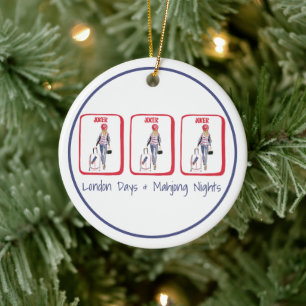 Décoration En Céramique Jours à Londres & Nuits de Mahjong Cadeau Personna