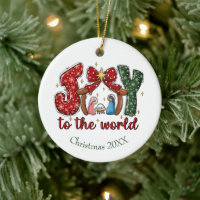 Joy to the World Manger Scene Christian Christmas