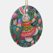 Décoration En Céramique Joyeuse Danse Bunny de Pâques (Droite)