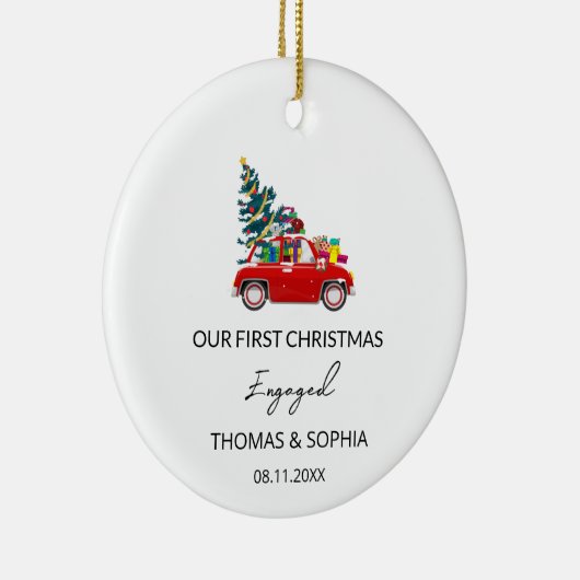 Décoration En Céramique Joyeuse mariée Fiançailles Noël engagée (Droite)