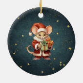 Décoration En Céramique Joyeuse souris Noël (Dos)