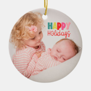 Décoration En Céramique Joyeuses Fêtes avec carte de Noël photo