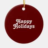 Décoration En Céramique "Joyeuses fêtes" bordeaux marron blanc (Devant)