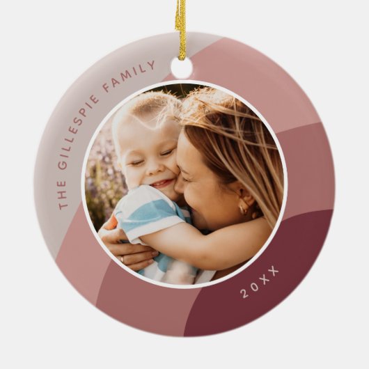 Décoration En Céramique Joyeuses Shades | Nom et année personnalisés (Dos)