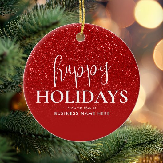 Décoration En Céramique Joyeuses Vacances Parties scintillant Rouge Affair