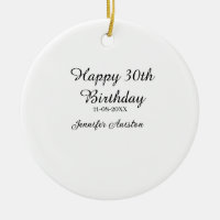 Joyeux 30e anniversaire ajouter nom date élégant s