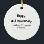 Décoration En Céramique Joyeux 50e anniversaire ajouter nom du couple date<br><div class="desc">conception</div>