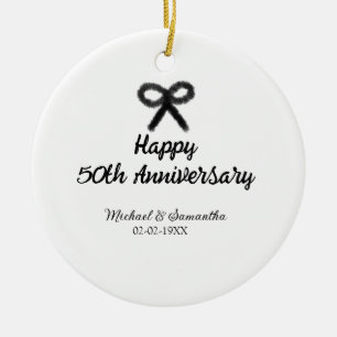 Décoration En Céramique Joyeux 50e anniversaire ajouter nom du couple date