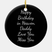 Décoration En Céramique Joyeux Anniversaire au Ciel Papa t'aime (Dos)