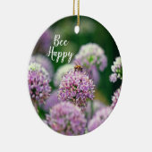 Décoration En Céramique Joyeux anniversaire d'abeille avec Fleur Allium vi (Droite)