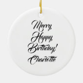 Décoration En Céramique Joyeux Anniversaire texte du script personnalisé N (Dos)