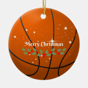 Décoration En Céramique Joyeux basket-ball de Noël