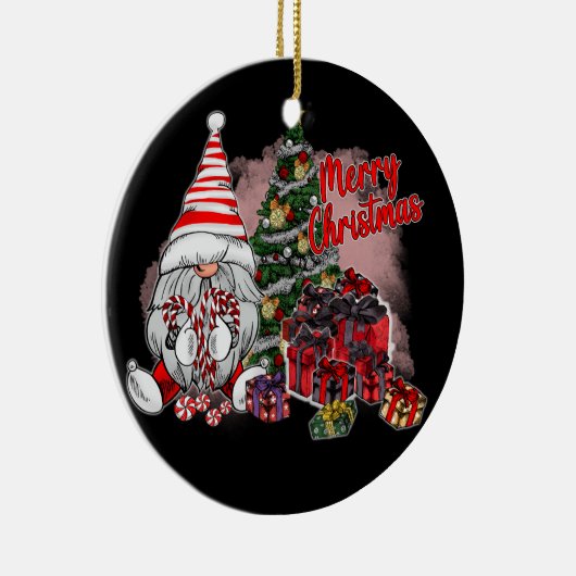 Décoration En Céramique Joyeux cadeau Noël Gnome (Droite)