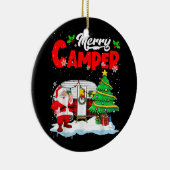 Décoration En Céramique Joyeux Camper Noël Père Noël Camper Camper Camping (Droite)