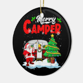 Décoration En Céramique Joyeux Camper Noël Père Noël Camper Camper Camping (Gauche)