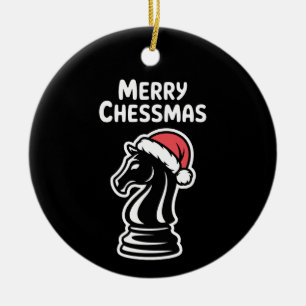 Décoration En Céramique Joyeux Chessmas Noël Chess Xmas Chapeau de Père No
