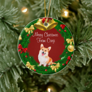Décoration En Céramique Joyeux chien de Noël pour animaux de compagnie We