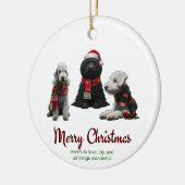 Décoration En Céramique Joyeux Chiens de Noël (Gauche)