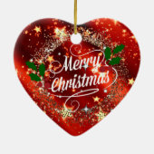 Décoration En Céramique Joyeux Christmans, parties scintillant et brillanc (Dos)