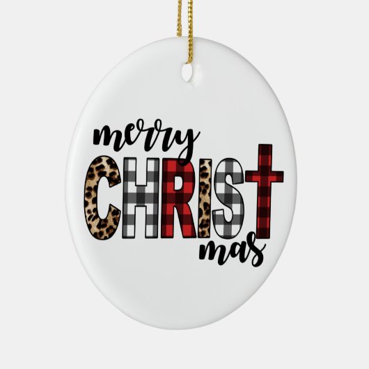 Décoration En Céramique Joyeux CHRISTmas Buffalo Plaid (Droite)