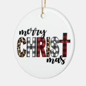 Décoration En Céramique Joyeux CHRISTmas Buffalo Plaid (Gauche)