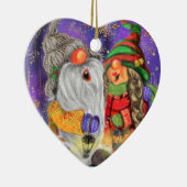 Décoration En Céramique Joyeux couple Gnome Noël Ornament (Droite)