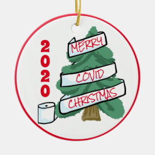 Décoration En Céramique Joyeux Covid Christmas Toilet Papier Garland 2020