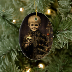 Décoration En Céramique Joyeux Creepmas Garçon Spooky Gothique Vintage
