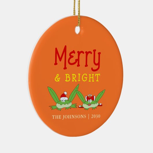 Décoration En Céramique Joyeux et brillant drôle Noël mignon (Droite)