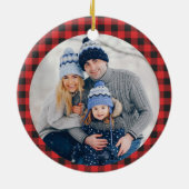 Décoration En Céramique Joyeux et brillant Noël photo familiale (Dos)