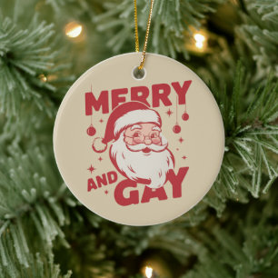 Décoration En Céramique Joyeux et gai Santa Lgbtq Noël Ho Ho Homo Vintage