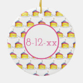 Décoration En Céramique Joyeux gâteau d'anniversaire Slice Candle Pastel P (Dos)