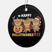 Décoration En Céramique Joyeux Hallothanksmas Cerfs Noël Cerf Cervin Cervi (Gauche)