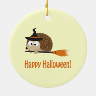 Décoration En Céramique Joyeux Halloween ! Hedgehog Witch