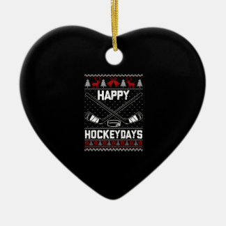 Décoration En Céramique Joyeux Hockeydays Funny Christmas Ice Hockey Joueu