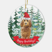 Décoration En Céramique Joyeux Howlidays Cockapoo Doré (Gauche)